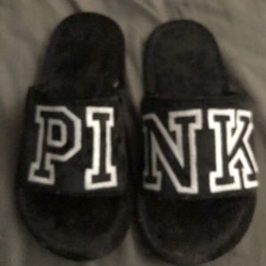 VS PINK Black slippers slides